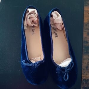 Batilas Velvet Blue Girl Slip Shoes